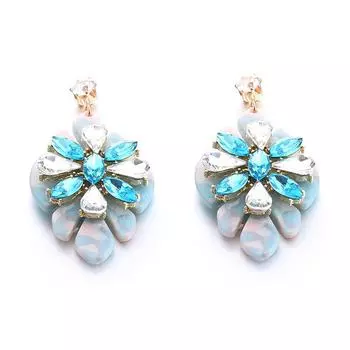 JMXD-Серьги со стразами Маленькие свежие летние серьги Популярные серьги-гвоздики Безделушки белый