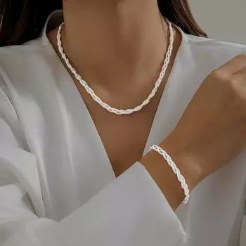 JMXD-Sparkling Simple Wrapped Chain ожерелье женское, Bare Chain Multilayer, ожерелье Copper chain