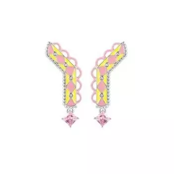 JMXD-Spring Romance Limited Винтажные кружевные многоцветные эмалевые кружевные серьги Дизайн Sense Light Роскошные серьги-гвоздики