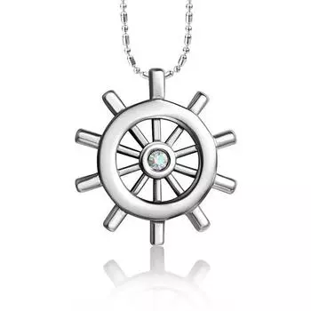 JMXD-титановая сталь ювелирные изделия пилота простое ожерелье штурвала мужские военно-морской стиль бриллиантовые ювелирные изделия кулон аксессуары