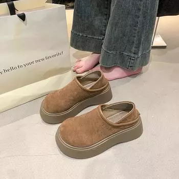 JMXD-толстая подошва, женские, универсальные, весенние, однопедальные мокасины в стиле ретро с круглым носком 35