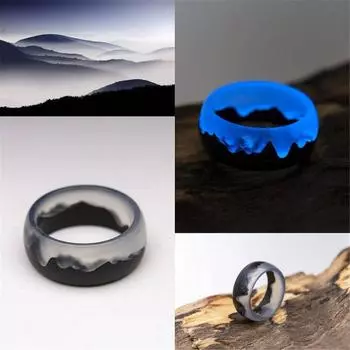 JMXD-Wood Ring Feature Ring Смола Ring Luminous Ring, Fashion 6# белый