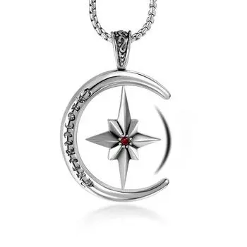 JMXD-вращающийся рисовый цветок рубин мужское титановое стальное ожерелье женская цепочка для свитера кулон