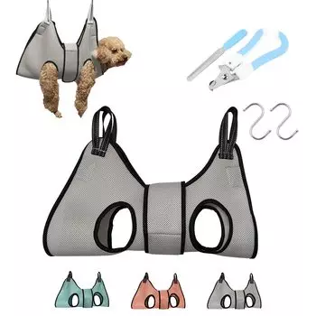 JnTech Гамак для стрижки собак и кошек Гамак для груминга Удерживающее устройство для стрижки когтей Помощь для домашних животных Упряжь для стрижки когтей Красота для домашних животных Мягкая подушка для стрижки когтей