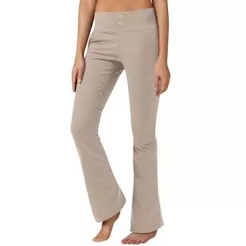 Йога брюки для женщин нарядные деловые повседневные натягивающиеся брюки с высокой посадкой эластичные рабочие брюки с карманами XL хаки