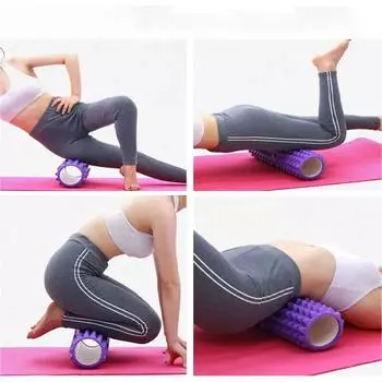 Йога Колонна Тренажерный зал Фитнес Пилатес Пена Упражнение Массаж спины Роликовый кирпич Домашнее оборудование Глубокая мышечная релаксация розовый