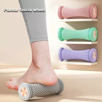 Йога Массажный ролик для ног Расслабление мышц Сеть мышц Драгирование Роликовый тренажер для фасций ног Колесо для фитнеса розовый