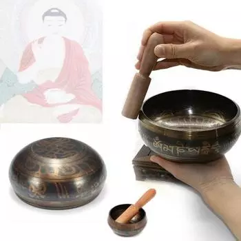 Йога Медитация Терапия Тибетская Релаксация Исцеление Будды Поющая Чаша Деревянная Палка