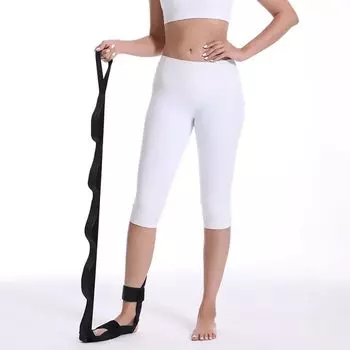 Йога Пояс для растяжки связок Реабилитационный ремень для стопы Подошвенный фасциит Тренировка ног Коррекция голеностопного сустава Спорт чёрный