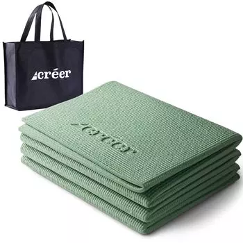Йога Широкий в Симпатичные упражнения 61 см x Включает Сумку для переноски creer Коврик, Складной, [Доступные цвета] Коврик, 6 мм, 172 см, (Дымчатый зеленый)