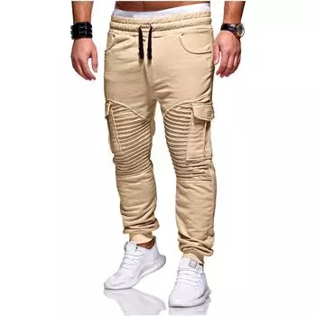 Jogging Pants Striped Running Pant Male Sport Pencil Pants Soft Joggers Gym Trousers XS армия зеленый