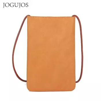 JOGUJOS натуральная кожа женские сумки через плечо маленькая сумочка женская сумка для мобильного телефона простая сумка-мессенджер чехол для телефона чёрный