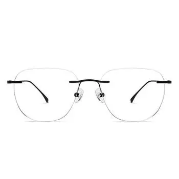 John Jacobs | Черные безободковые квадратные очки с синим покрытием и антибликовым покрытием Zero Power для компьютеров для мужчин и женщин | Большие | JJ E12634