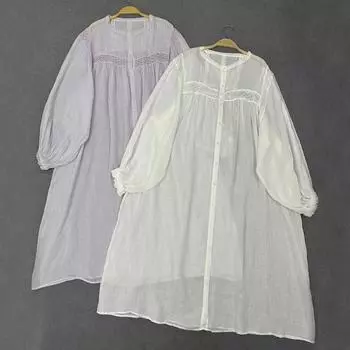 Johnature Аккордеон Со складками Свободное платье с напуском Женское летнее японское платье Летние солнцезащитные платья One Size белый