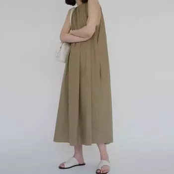 Johnature без рукавов женские платья летние простые корейские однотонные свободные карманы женское платье One Size хаки