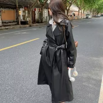Johnature Fall Winter Loose Fashion Temperament Coat Long All Match Bandage Women Coats S чёрный
