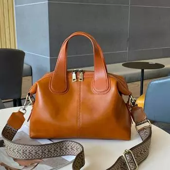 Johnature Fashion Большая вместительная сумка из натуральной кожи для женщин, сумки через плечо и через плечо, сумка-тоут из коровьей кожи в стиле ретро чёрный