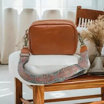 Johnature Genuine Leather Women Crossbody Bag Retro Pillow Bag Solid Color Soft Cowhide Versatile Shoulder Bag коричневый