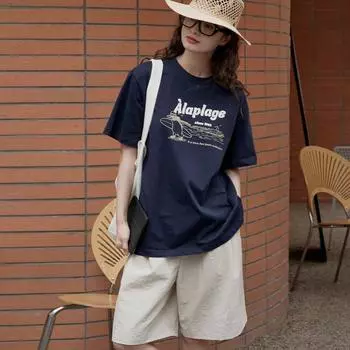 Johnature Korean Retro Cartoon Print Short Sleeve Women T-Shirts Summer Casual Soft Loose Simple Women Tops