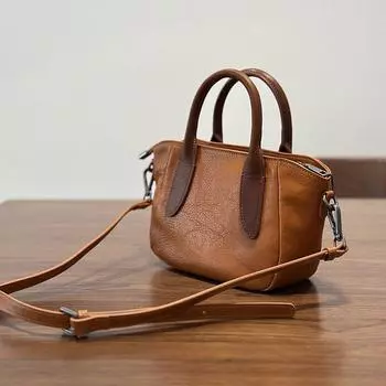 Johnature Маленькая сумка Универсальная сумка через плечо Простая сумка для поездок на работу Женская сумка из натуральной кожи чёрный