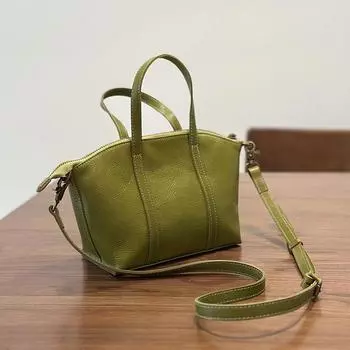 Johnature Мини-сумка из натуральной кожи, женская сумка, повседневная однотонная мягкая сумка из коровьей кожи через плечо чёрный