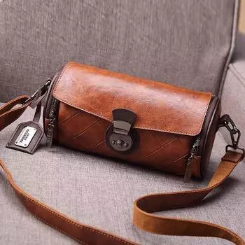 Johnature Модная сумка-подушка Boston, ретро-сумки через плечо с клетчатым узором, женская универсальная сумка коричневый