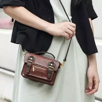 Johnature модная женская сумка из натуральной кожи для мобильного телефона, однотонные ретро однотонные сумки на плечо и через плечо из натуральной яловой кожи