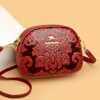 Johnature модные маленькие круглые сумки через плечо для женщин универсальные женские сумки на плечо с принтом для отдыха большой вместимости чёрный