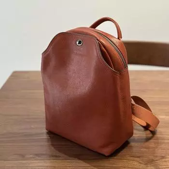 Johnature Натуральная кожа Простой дорожный рюкзак для поездок на работу, большой вместимости, универсальные однотонные повседневные рюкзаки чёрный