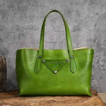 Johnature однотонная женская сумка из натуральной кожи, женская сумка ручной работы, большие вместительные мягкие сумки на плечо из воловьей кожи коричневый