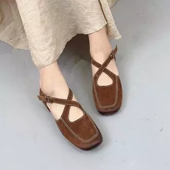 Johnature однотонные сандалии на низком каблуке из натуральной кожи с квадратным носком и пряжкой, повседневная женская обувь 35 бежевый