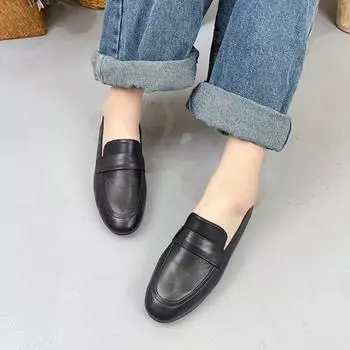 Johnature однотонные туфли из овчины с круглым носком на плоской подошве, повседневные лоферы из натуральной кожи, женская обувь на мягкой подошве 37 абрикосовый