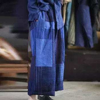 Johnature осень-зима Ретро Лоскутные полосатые эластичные женские брюки с карманами