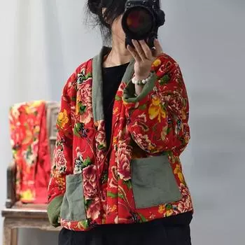 Johnature осень-зима толстые теплые парки на шнуровке женские простые парки для отдыха One Size чёрный