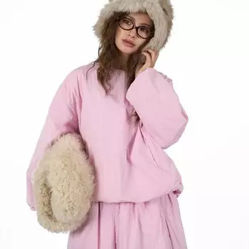 Johnature Осень Зима Японский хлопок тампон Топы Повседневный Простой Пуловер Свободный Однотонный Карманы Женские Топы S бежевый