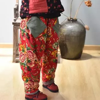 Johnature, осенне-зимние хлопковые и льняные удобные универсальные женские теплые брюки One Size чёрный