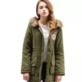 Johnature парки женские зимние пальто с капюшоном утепленная хлопковая зимняя куртка с меховым воротником женские теплые пальто S чёрный