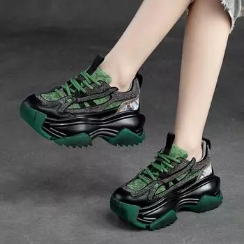 Johnature повседневная обувь на толстой подошве, женские кроссовки из натуральной кожи, разноцветные удобные кроссовки на платформе в стиле ретро 40 синий