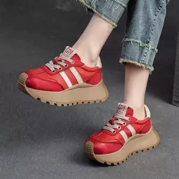 Johnature, повседневная обувь в спортивном стиле на толстой подошве, удобные цветные кроссовки, модная универсальная женская обувь 35 чёрный