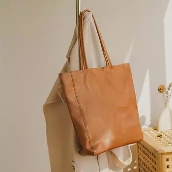 Johnature Повседневная сумка-тоут из натуральной кожи, винтажная женская сумка большой вместимости, простые универсальные сумки на плечо из натуральной воловьей кожи чёрный