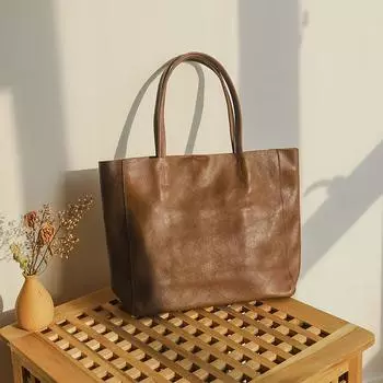 Johnature, повседневная сумка-тоут из натуральной кожи, винтажная женская сумка большой вместимости, мягкие сумки на плечо из натуральной яловой кожи чёрный