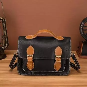 Johnature Повседневная женская сумка-мессенджер из натуральной кожи, универсальная винтажная портативная сумка из натуральной мягкой яловой кожи, сумки на плечо чёрный