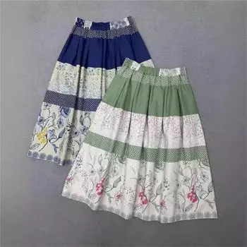 Johnature повседневные хлопковые юбки с принтом для женщин, весна-лето, эластичная талия, свободные карманы, хлопковые женские юбки