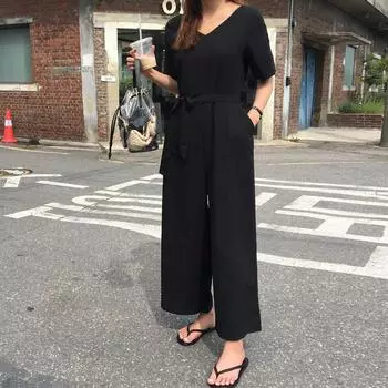 Johnature повседневные женские комбинезоны с повязками, летние корейские однотонные женские боди с короткими рукавами