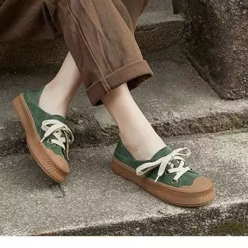 Johnature повседневные женские туфли на плоской платформе, удобные туфли ручной работы на плоской подошве из натуральной кожи с круглым носком и шнуровкой