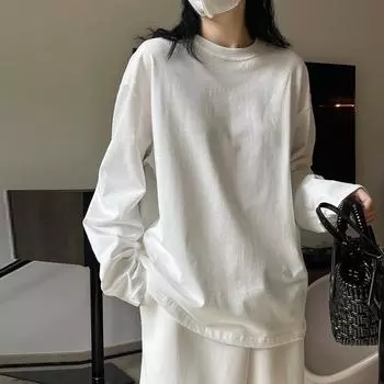 Johnature повседневный пуловер, простые однотонные универсальные женские футболки, весна-лето, свободные хлопковые топы One Size чёрный