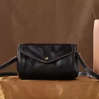 Johnature, простая женская сумка из натуральной кожи, винтажные однотонные сумки из натуральной мягкой яловой кожи, маленькие женские сумки на плечо и через плечо чёрный