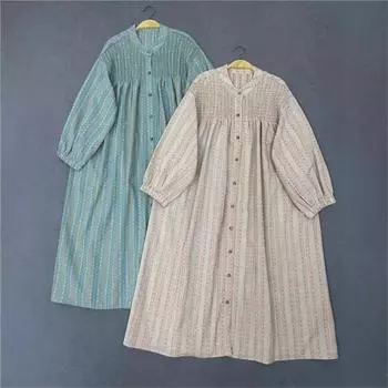 Johnature японский принт длинная рубашка женская осень свободная повседневная ретро блузки One Size