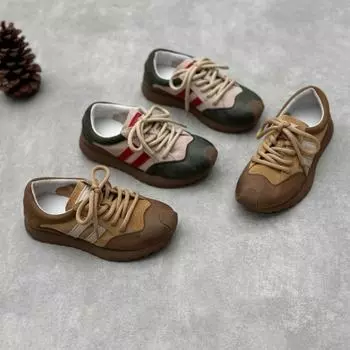 Johnature ретро кроссовки из натуральной кожи ручной работы разноцветные спортивные туфли на шнуровке из мягкой воловьей кожи женская обувь 35 зелёный