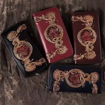 Johnature Ретро натуральная кожа для мужчин и женщин Роскошный ручной кошелек из воловьей кожи ручной работы с цветочным принтом-клатч-кошельки для телефона кофейный